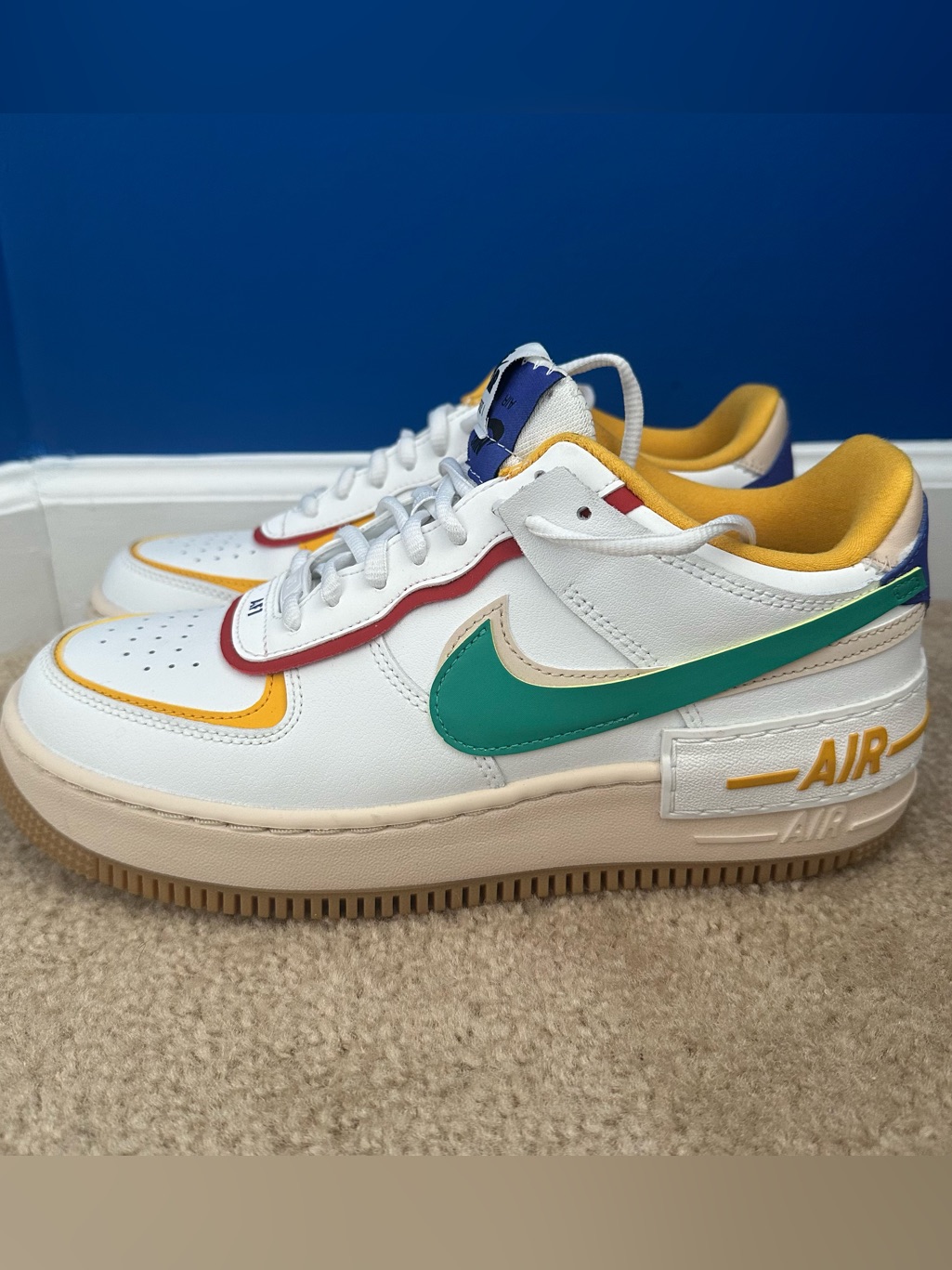 Nike Air Force 1 Shadow Sneakers Ci0919-118 Streetwear Summit White Green Sz 8.5